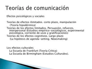 teor as de comunicaci n