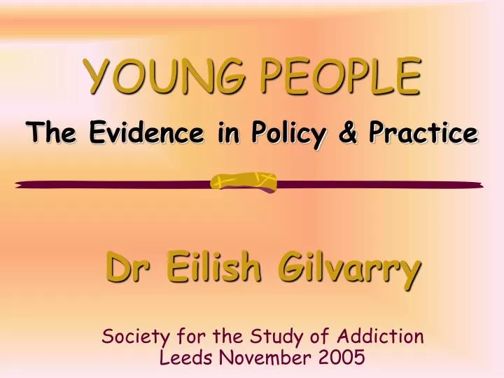 young people the evidence in policy practice