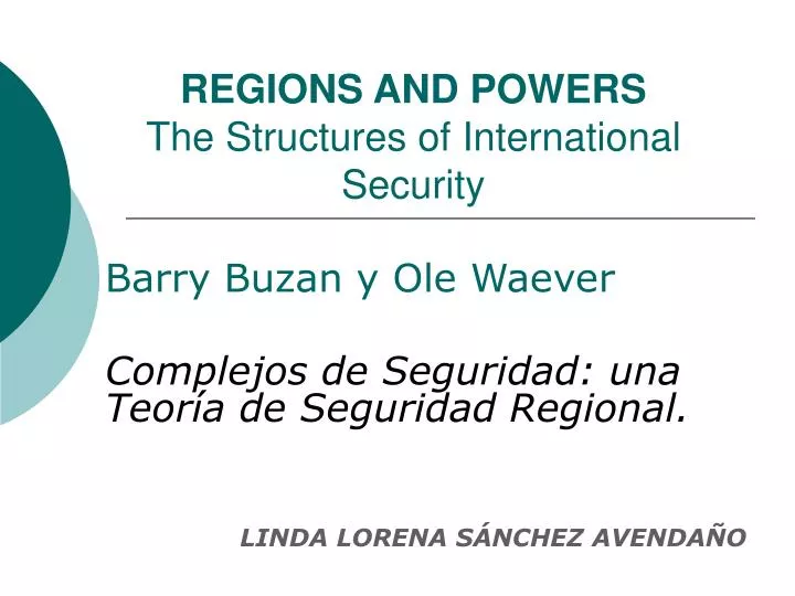 regions and powers the structures of international security