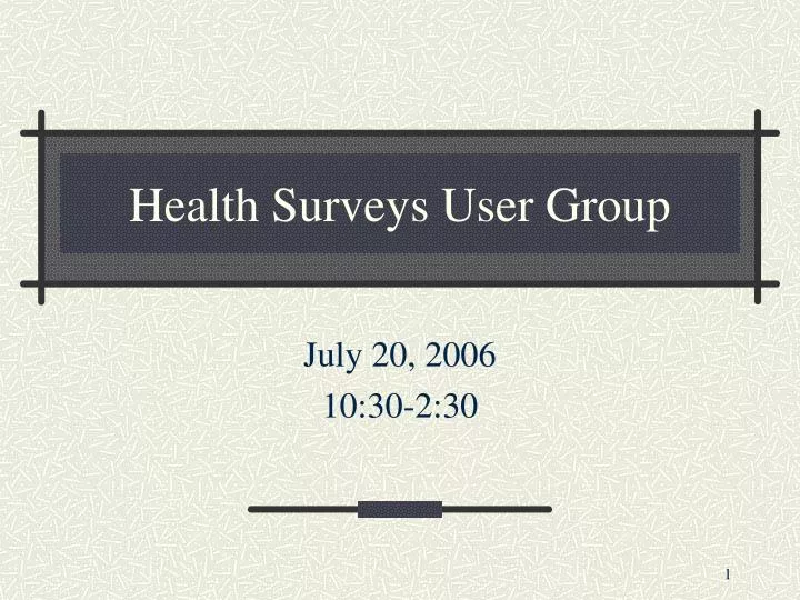 health surveys user group