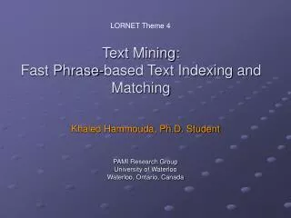 Text Mining: Fast Phrase-based Text Indexing and Matching