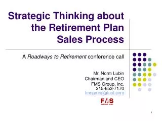 Strategic Thinking about the Retirement Plan Sales Process