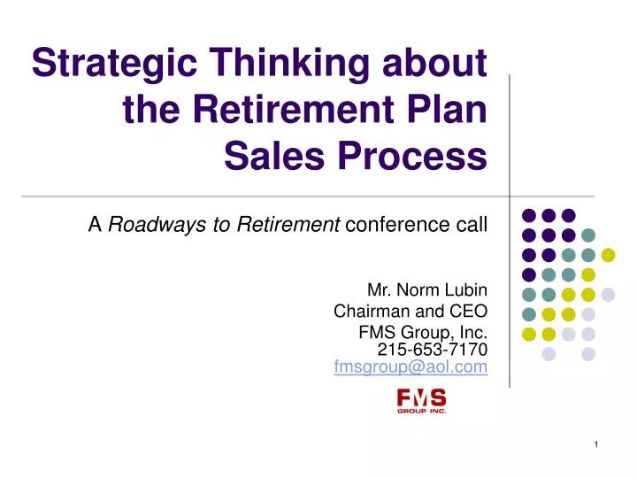 strategic thinking about the retirement plan sales process