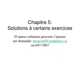 chapitre 5 solutions certains exercices