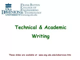 Technical &amp; Academic Writing