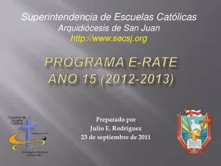 Programa E-Rate Año 15 ( 2012-2013)