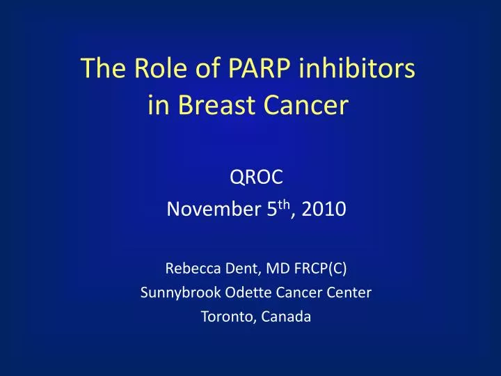 the role of parp inhibitors in breast cancer