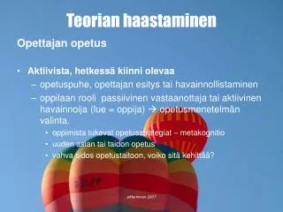 teorian haastaminen