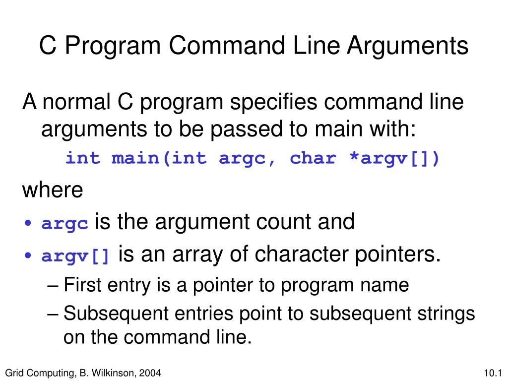 PPT - C Program Command Line Arguments PowerPoint Presentation, free ...
