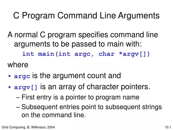 c program command line arguments