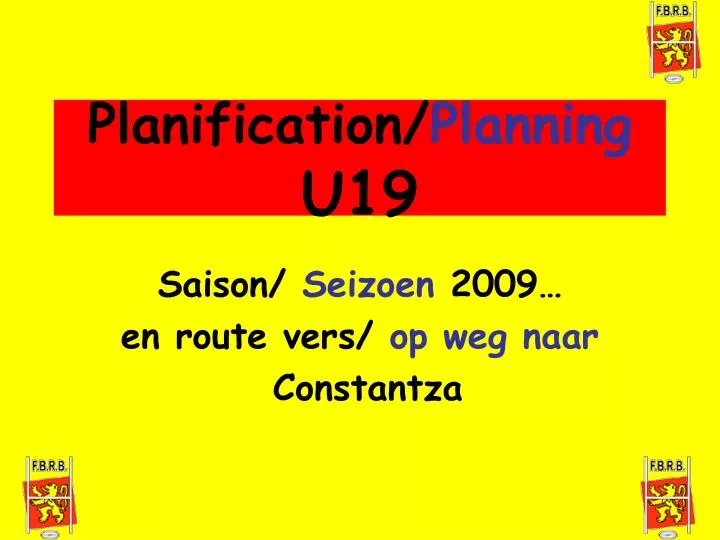 planification planning u19