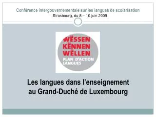 conf rence intergouvernementale sur les langues de scolarisation