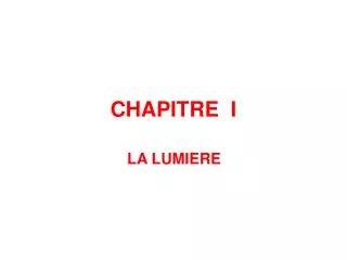 chapitre i