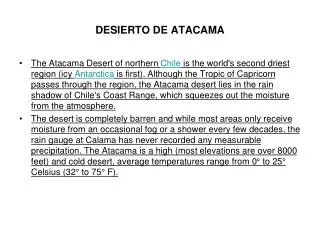 DESIERTO DE ATACAMA