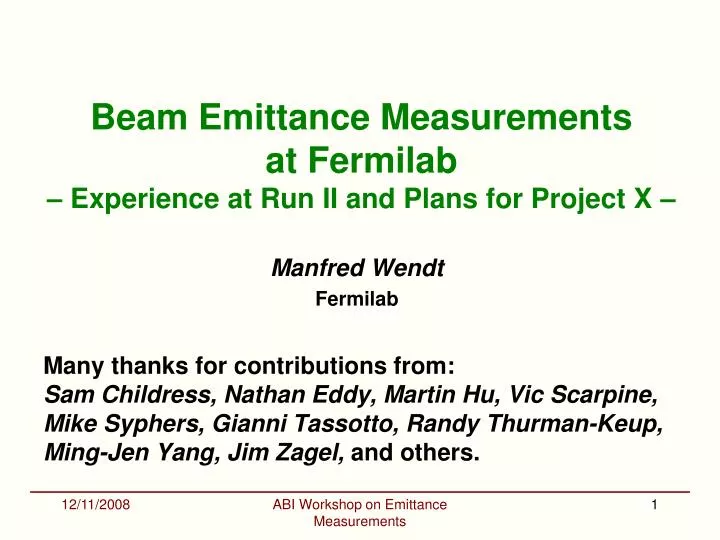 beam emittance measurements at fermilab experience at run ii and plans for project x