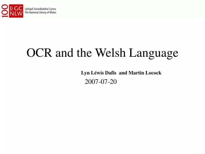 ocr and the welsh language