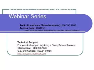 National Capacity Building Webinar Series