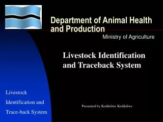 Department of Animal Health and Production