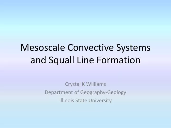 mesoscale convective systems and squall line formation