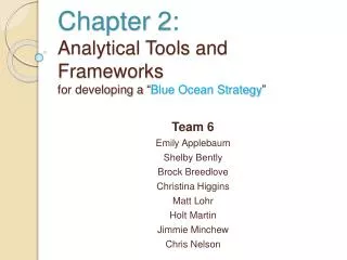 Chapter 2: Analytical Tools and Frameworks for developing a “ Blue Ocean Strategy ”