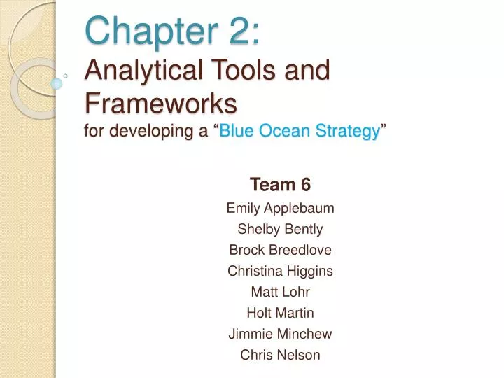 chapter 2 analytical tools and frameworks for developing a blue ocean strategy
