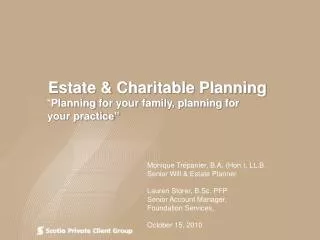 Estate &amp; Charitable Planning