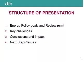 STRUCTURE OF PRESENTATION
