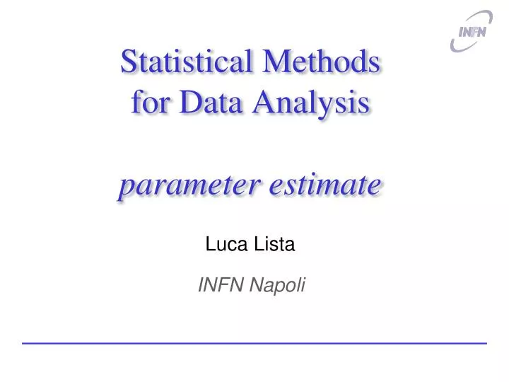 statistical methods for data analysis parameter estimate