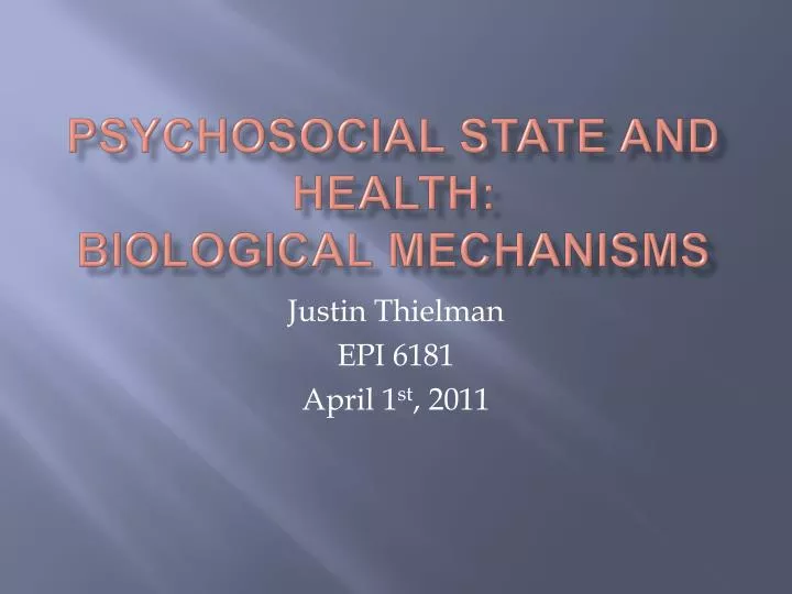 psychosocial state and health biological mechanisms