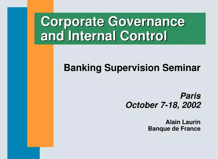 corporate governance and internal control