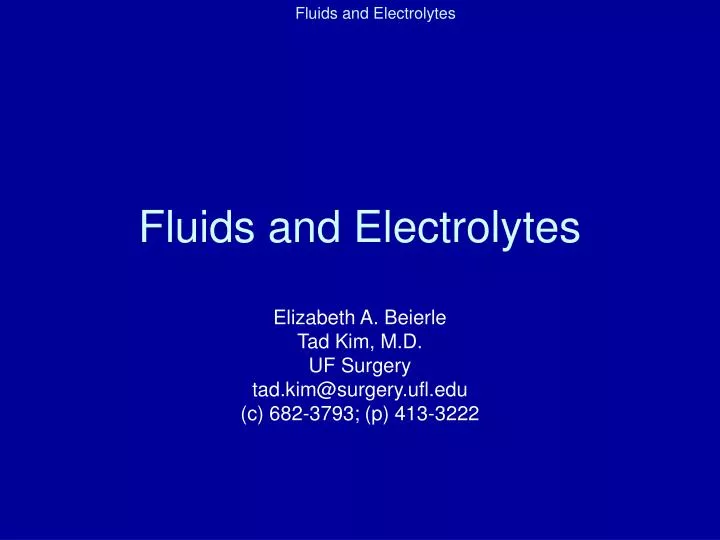 fluids and electrolytes