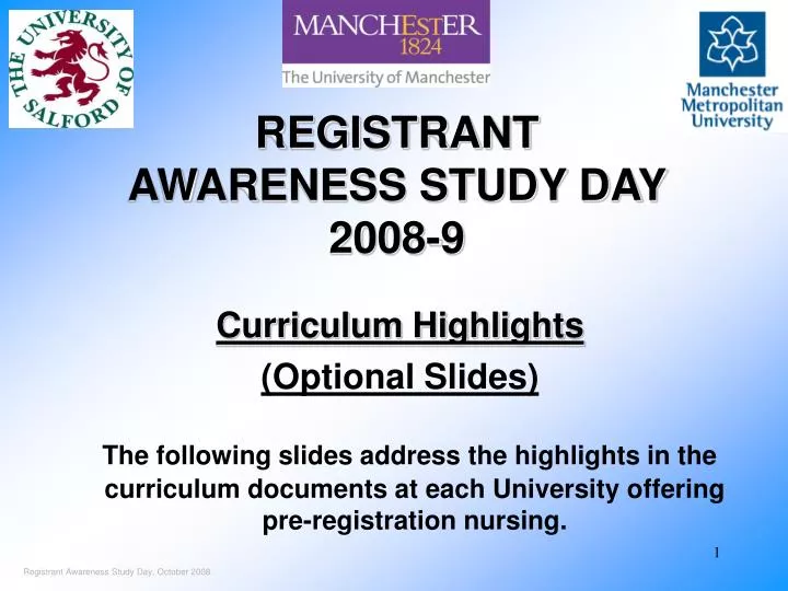 registrant awareness study day 2008 9