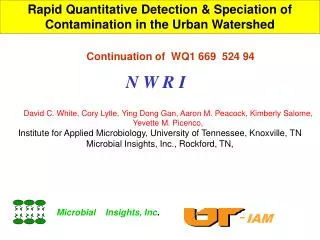 Rapid Quantitative Detection &amp; Speciation of Contamination in the Urban Watershed