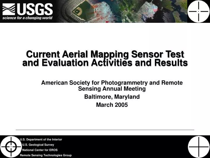 current aerial mapping sensor test and evaluation activities and results