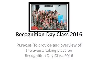 Recognition Day Class 2016