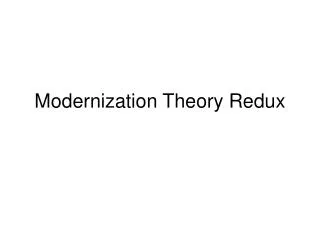 Modernization Theory Redux