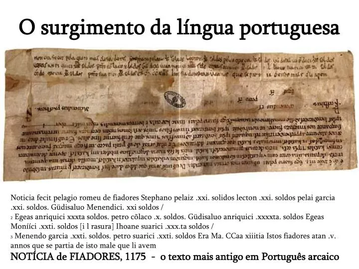 PPT O surgimento da língua portuguesa PowerPoint Presentation free download ID