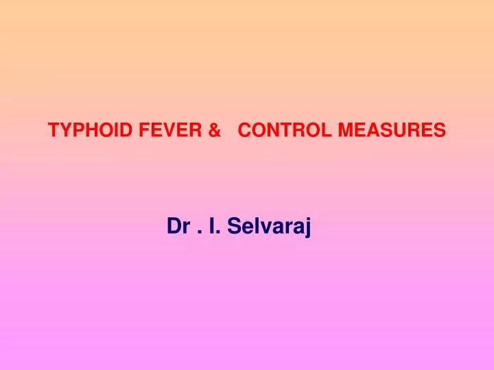 typhoid fever control measures