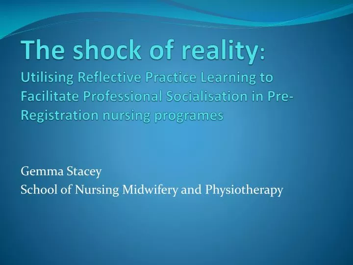 gemma stacey school of nursing midwifery and physiotherapy