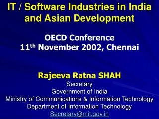 IT / Software Industries in India and Asian Development