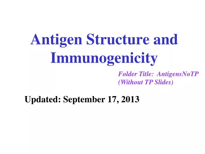antigen structure and immunogenicity