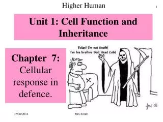 Chapter 7: Cellular response in defence.