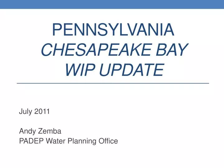 pennsylvania chesapeake bay wip update