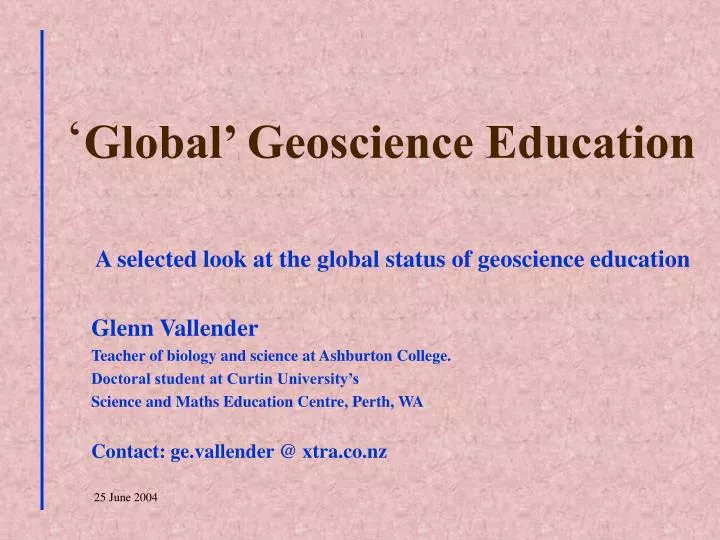 global geoscience education