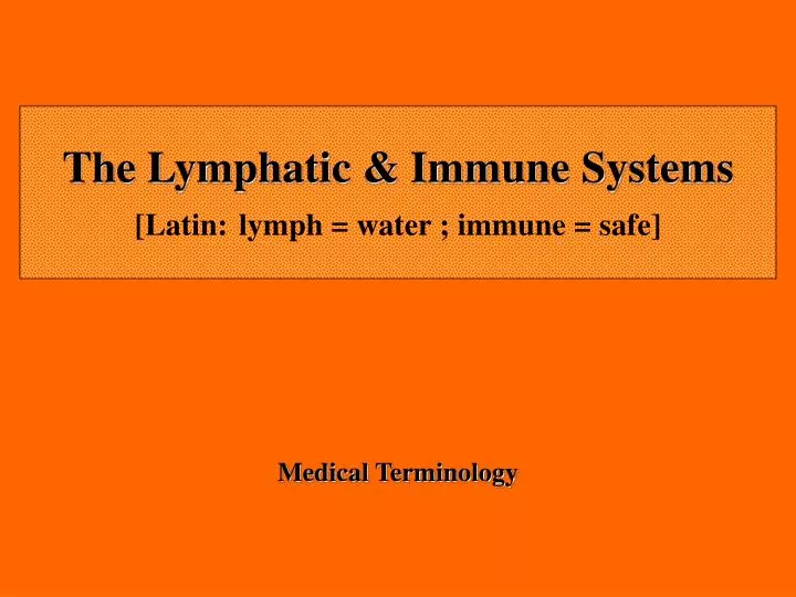 the lymphatic immune systems latin lymph water immune safe