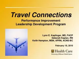 Travel Connections Performance Improvement Leadership Development Program