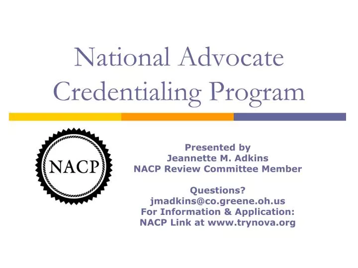 national advocate credentialing program