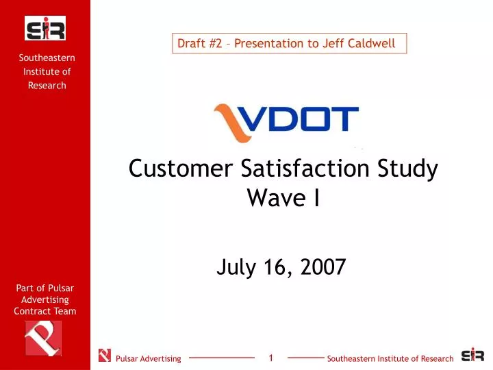 customer satisfaction study wave i