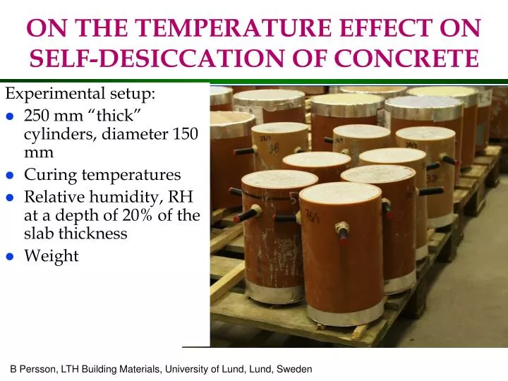 on the temperature effect on self desiccation of concrete