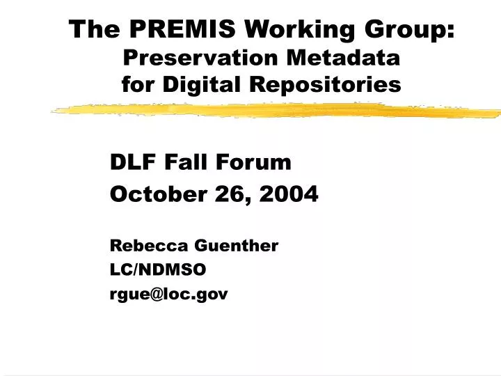 the premis working group preservation metadata for digital repositories